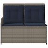 vidaXL Garden Bench with Cushion Gray Poly rattan