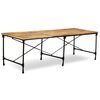 vidaXL Dining Table Brown and Black Solid Mango Wood and Powder-Coated Steel