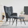 vidaXL Relaxing Chair With Stool Dark Grey
