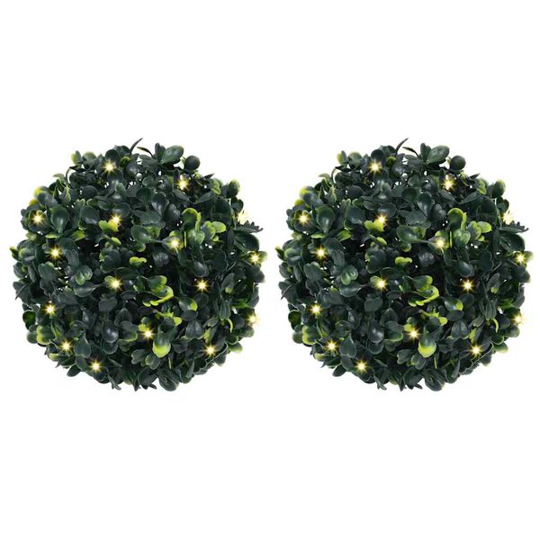vidaXL Artificial Boxwood Ball Mixed green Polyethylene Small Solar