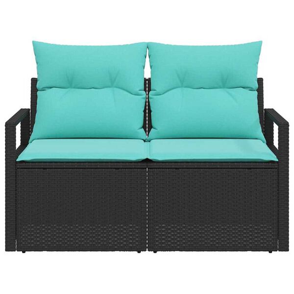 vidaXL Garden Sofa with Cushion 47.24 x 24.41 x 27.17 in Poly Rattan