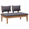 vidaXL Garden Bench Set with Cushion with Storage 3 pcs Brown and Grey