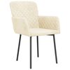 vidaXL Dining Chair Set of 2 Cream Velvet (100% polyester), metal, plywood
