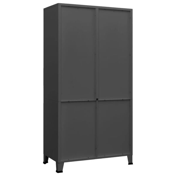 vidaXL Wardrobe Anthracite Metal 35.4x19.7x70.9 in Wardrobe