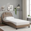 vidaXL Bed Frame "Viana" with LED without Mattress Cappuccino 35.4"x74.8"