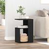 vidaXL Side Table Black Oak 14.17 x 11.81 x 22.05 in Engineered Wood