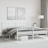 vidaXL Bed Frame White Steel Full Bed Frame Rectangular Modern