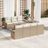 vidaXL Garden Sofa Set with Cushion 8 pcs Beige Poly Rattan