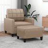 vidaXL Sofa Chair With Footstool Cappuccino Faux leather