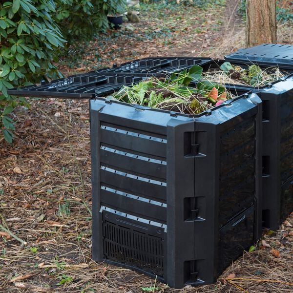 Nature Compost Bin Black Polypropylene Large Foldable Compost Bin