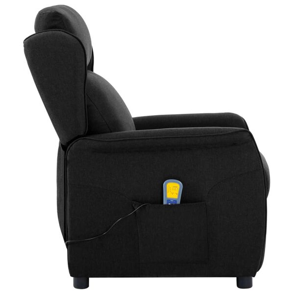 vidaXL Massage Chair with Cushion Black 67.5 x 93.5 x 101.5 cm fabric