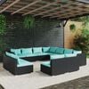 vidaXL Garden Lounge Set Black and Water Blue