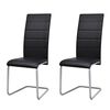 vidaXL Cantilever Dining Chairs 2 pcs Black Faux Leather