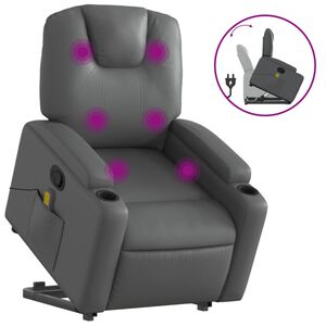 vidaXL Stand Up Massage Recliner Chair Grey