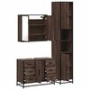 vidaXL Bathroom Furniture Set Brown Oak Engineered Wood, Metal, Glass