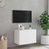 vidaXL TV Wall Cabinet White Engineered wood 23.6 x 13.8 x 16.1 in