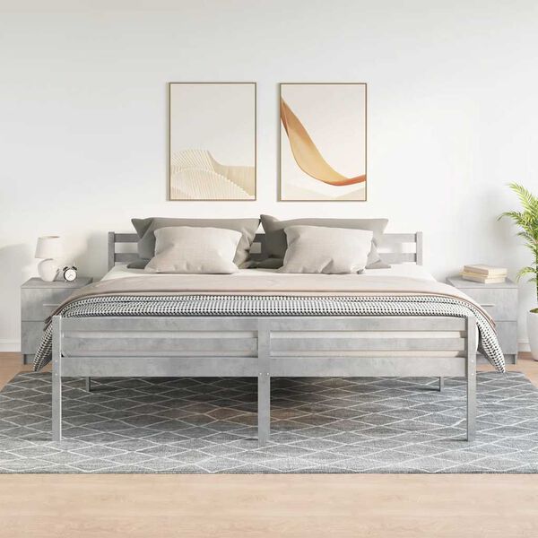 vidaXL Bedside Cabinet Set of 2 Concrete Grey Engineered Wood Medium