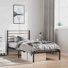 vidaXL Bed Frame Black Powder-coated steel Twin Bed Frame Rectangular