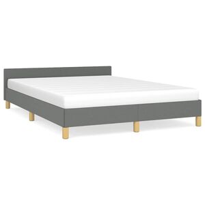 vidaXL Bed Frame With Headboard Dark Grey
