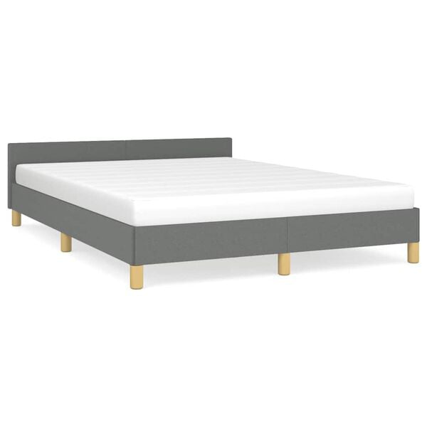 vidaXL Bed Frame With Headboard Dark Grey
