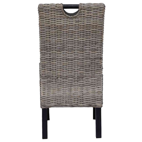 vidaXL Dining Chair 2 pcs Kubu Rattan Mango Wood