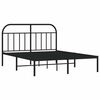 vidaXL Bed Frame Black Powder-Coated Steel Full Bed Frame Rectangular
