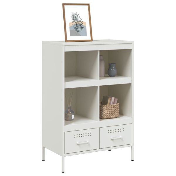 vidaXL Highboard White Cold-rolled steel Small White Highboard
