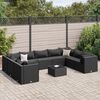 vidaXL Patio Lounge Set Black PE rattan Medium Modular