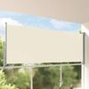 vidaXL Side Awning Cream screen, Grey stand