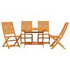 vidaXL Garden Dining Set Folding 5 pcs Brown solid acacia wood