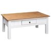 vidaXL Coffee Table White & natural wood Solid Pine Wood Storage