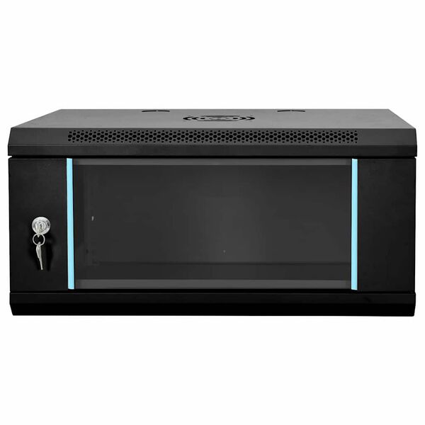 vidaXL Network Cabinet Black 23.62 x 13.78 x 11.02 in Steel