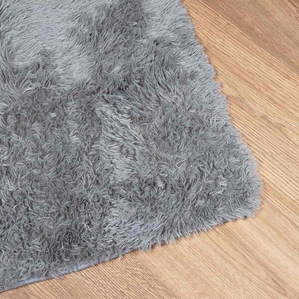 vidaXL Shaggy Rug Light grey 100% Polyester 23.6x39.4 in Non-slip