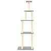 vidaXL Cat Tree Light Grey Engineered wood, plush, sisal 72.0 in tall