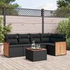 vidaXL Garden Sofa Set Black PE rattan, powder-coated steel Large