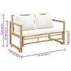 vidaXL Bench Sofa Natural Bamboo Bamboo Standard Durable Outdoor Bench