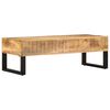 vidaXL Coffee Table Natural wood, Black Solid mango wood, Galvanized steel