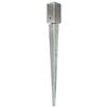 vidaXL Ground Spikes 2 pcs Silver 2.8x2.8x29.5" Galvanised Steel