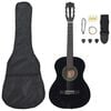 vidaXL 8 Piece Classical Guitar Beginner Set Black 3/4 36"