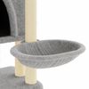 vidaXL Cat Tree Light Grey Engineered wood, Plush, Sisal 70.9 in Tall