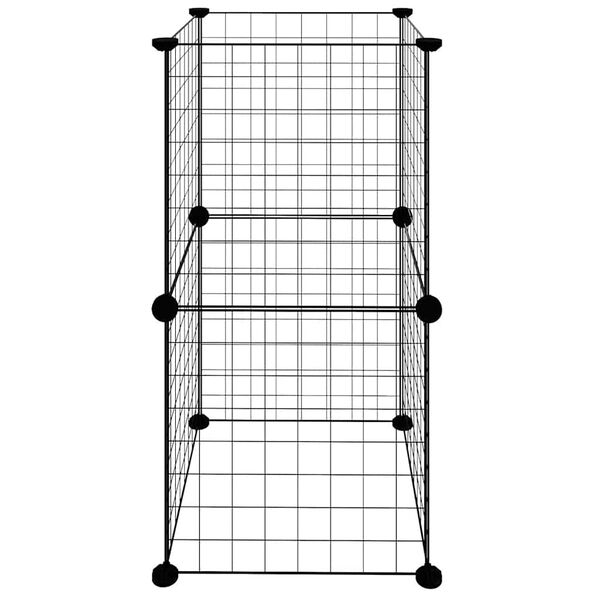 vidaXL Pet Cage Black Powder-coated steel Small Collapsible Pet Cage