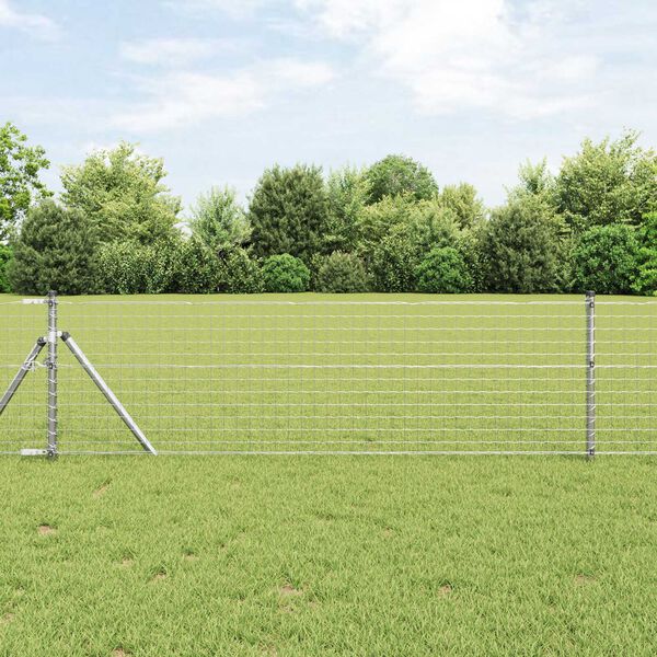 vidaXL Fence Post Other 52 pcs Grey 1.26 x 1.26 x 31.50 in Steel