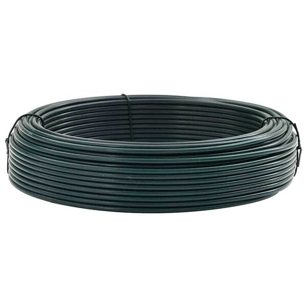 vidaXL Fence Binding Wire Green 82.02 ft Steel