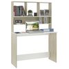 vidaXL Desk White and Sonoma Oak Engineered Wood 43.3x17.7x61.8 in Desk