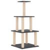 vidaXL Cat Tree Dark Grey Engineered Wood, Plush, Sisal 43.7 in Durable
