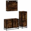 vidaXL Bathroom Furniture Set Smoked Oak Engineered wood Three-piece set