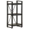 vidaXL Bookcase Black Solid mango wood and powder-coated steel Medium