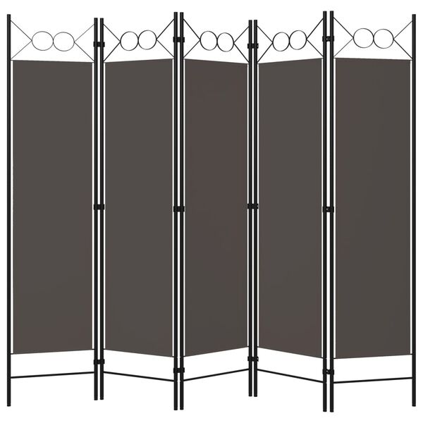 vidaXL 5-Panel Room Divider Anthracite 78.7"x70.9"