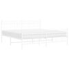 vidaXL Bed Frame White Powder-Coated Steel Super King Bed Frame