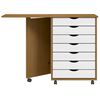 vidaXL Rolling Cabinet Honey brown and white
